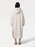 wearable pet carrier: beige blanket hoodie with pet pouch