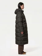 wearable pet carrier: black puffer jacket with pet pouch