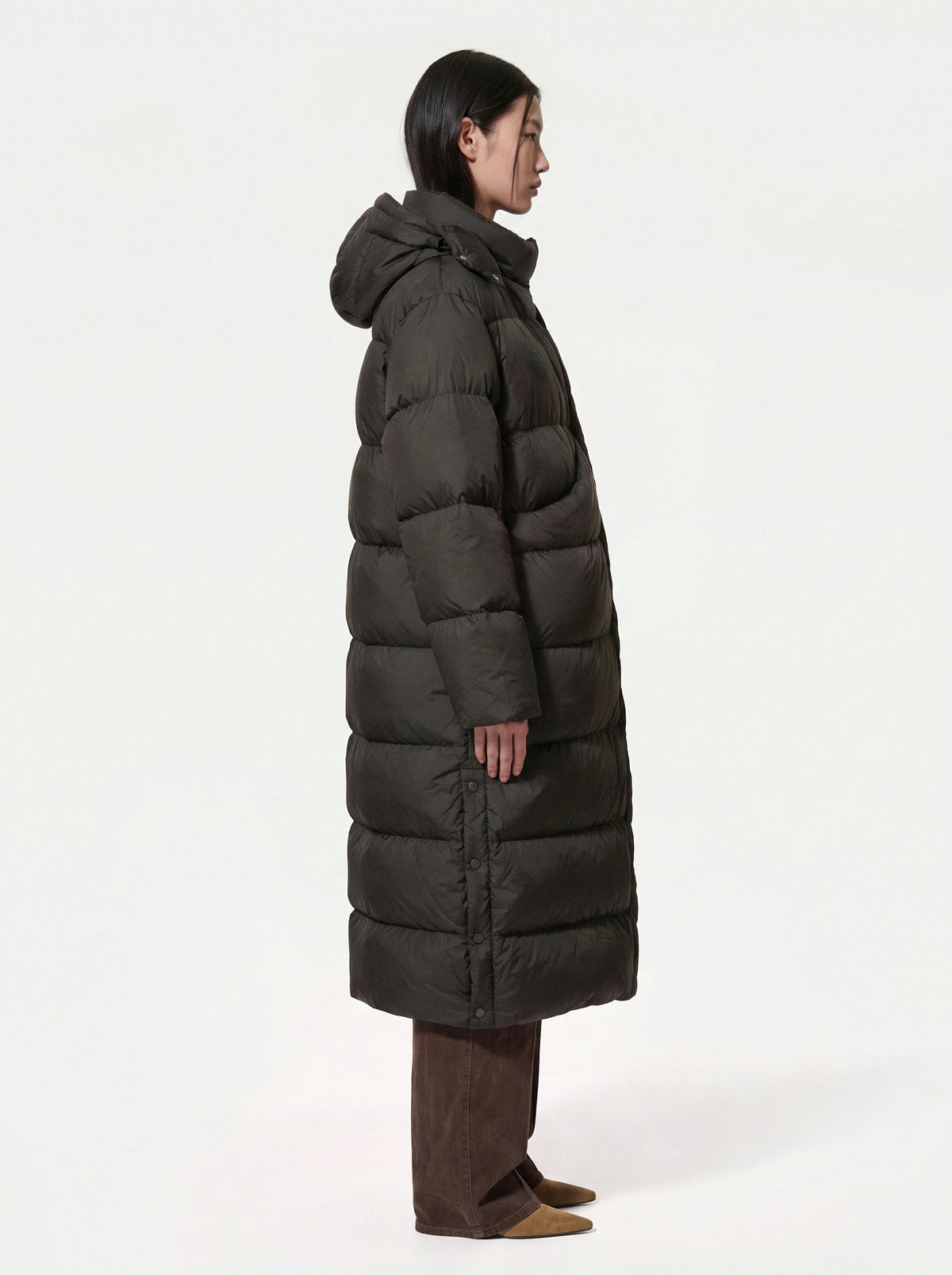 wearable pet carrier: black puffer jacket with pet pouch