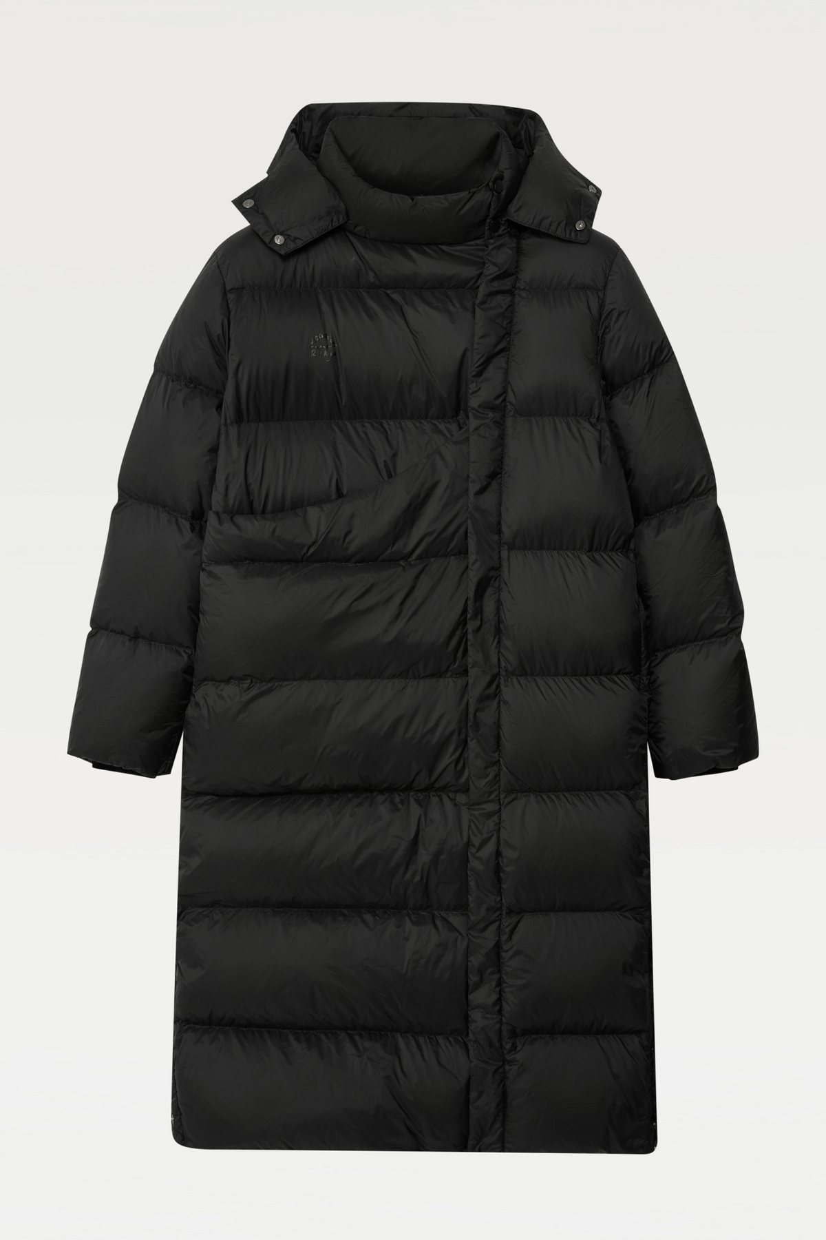 wearable pet carrier: black puffer jacket with pet pouch